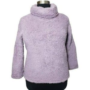 Style & Co Purple Sherpa Thistle Sweater Sz PL